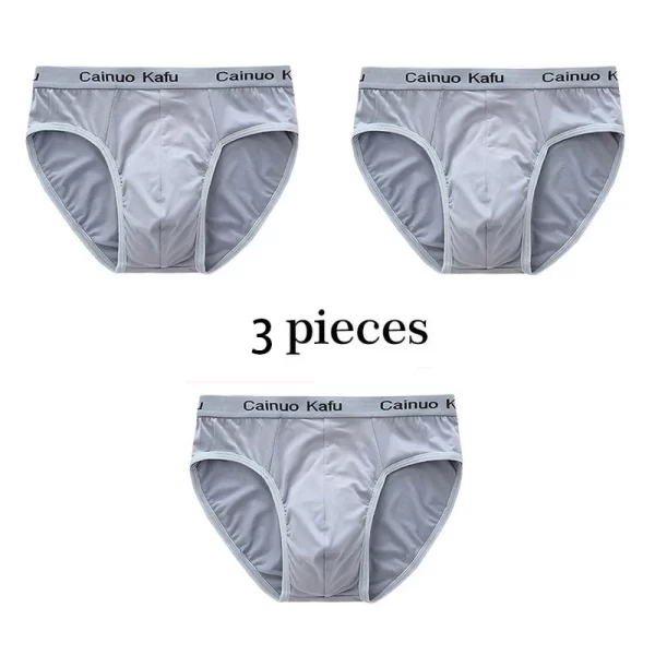 Cueca masculina de seda, nova briefs de fibra de bambu, bodysuit, confortável sólida, kit com 3 pçs - Image 14