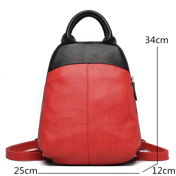 Mochila feminina, de couro genuíno, designer de luxo, de viagem, de alta capacidade, alta qualidade, moda. - Image 6