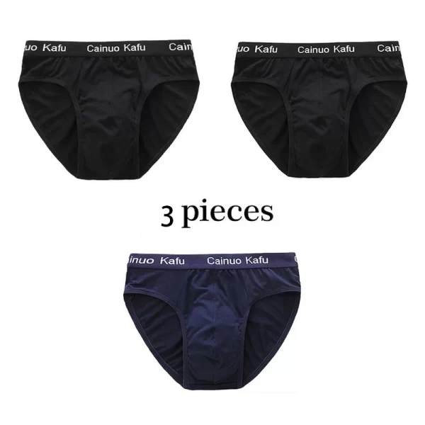 Cueca masculina de seda, nova briefs de fibra de bambu, bodysuit, confortável sólida, kit com 3 pçs - Image 10