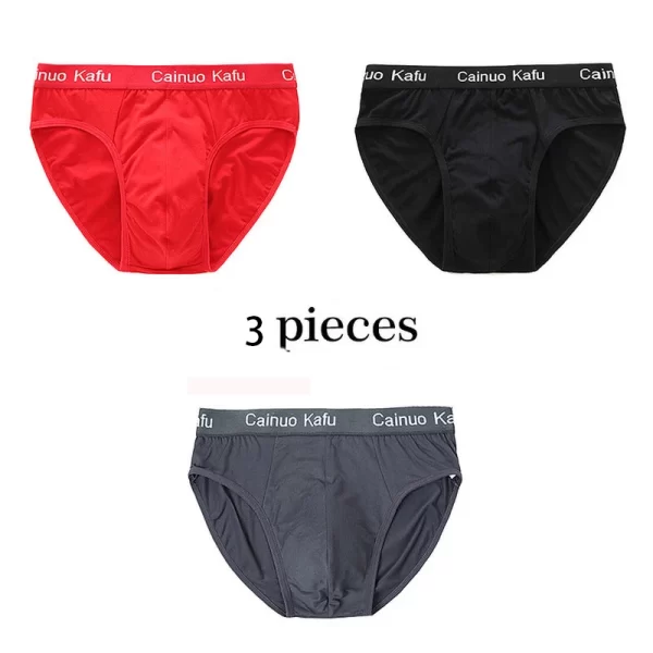 Cueca masculina de seda, nova briefs de fibra de bambu, bodysuit, confortável sólida, kit com 3 pçs - Image 11