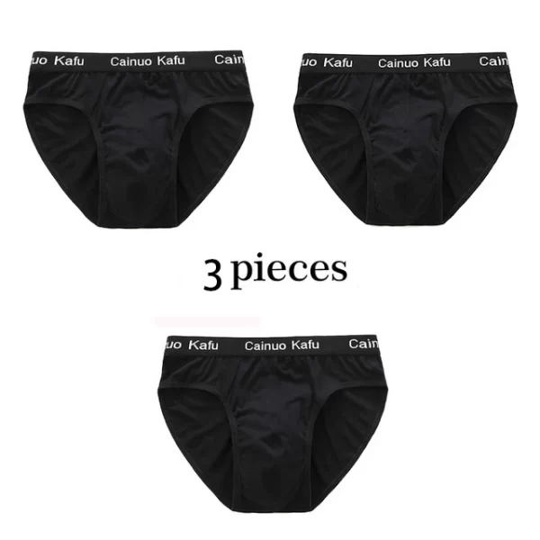 Cueca masculina de seda, nova briefs de fibra de bambu, bodysuit, confortável sólida, kit com 3 pçs - Image 13