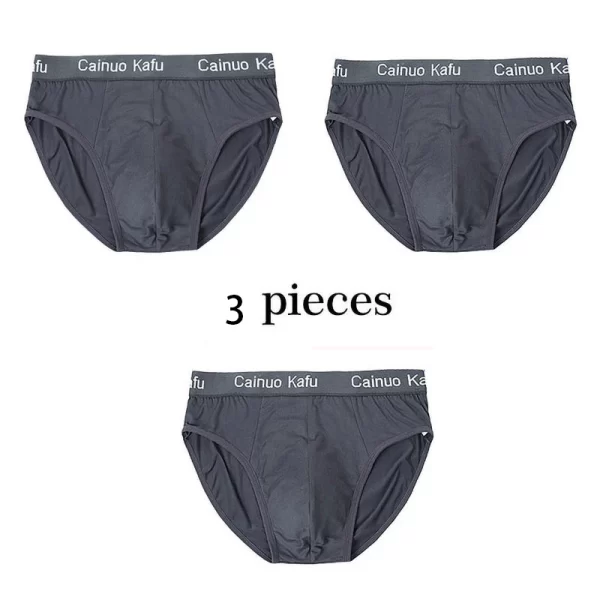 Cueca masculina de seda, nova briefs de fibra de bambu, bodysuit, confortável sólida, kit com 3 pçs - Image 16