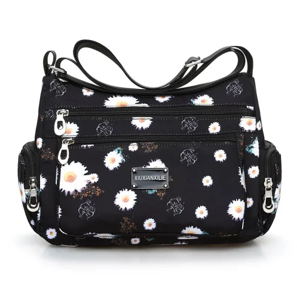 Bolsa feminina,  de ombro, com padrão floral, de alta qualidade, impermeável, leve, nylon, tiracolo, casual, multi bolsos, moda - Image 7