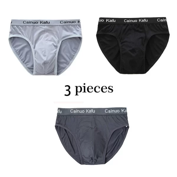 Cueca masculina de seda, nova briefs de fibra de bambu, bodysuit, confortável sólida, kit com 3 pçs - Image 12