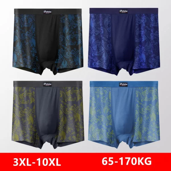 Cueca Boxer masculina, de cintura alta, 8xl, 9xl, impressão 140kg plus size, solta, 10xl overlarged, macios. - Image 2