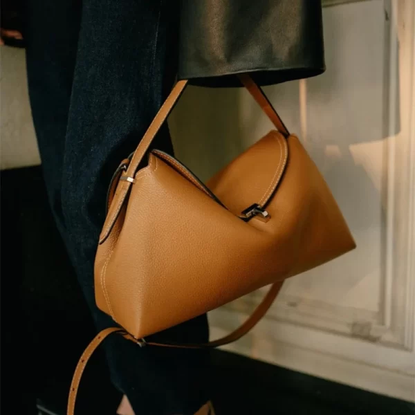 Bolsa feminina, Tote mensageiro, de designer de luxo, na moda, couro do plutônio bloqueio simples deslocamento ombro bolsa transversal. - Image 3