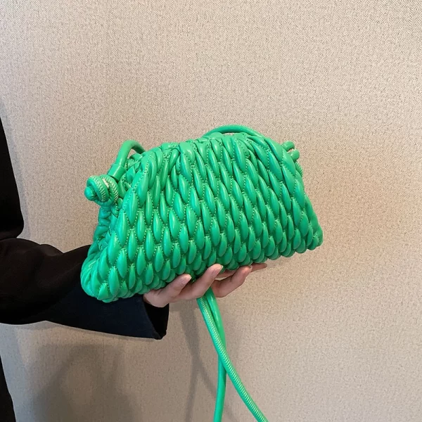 Bolsa feminina de ombro tiracolo plissada, versátil, Hobos vintage simples, novas, de nuvem, moda casual. - Image 4