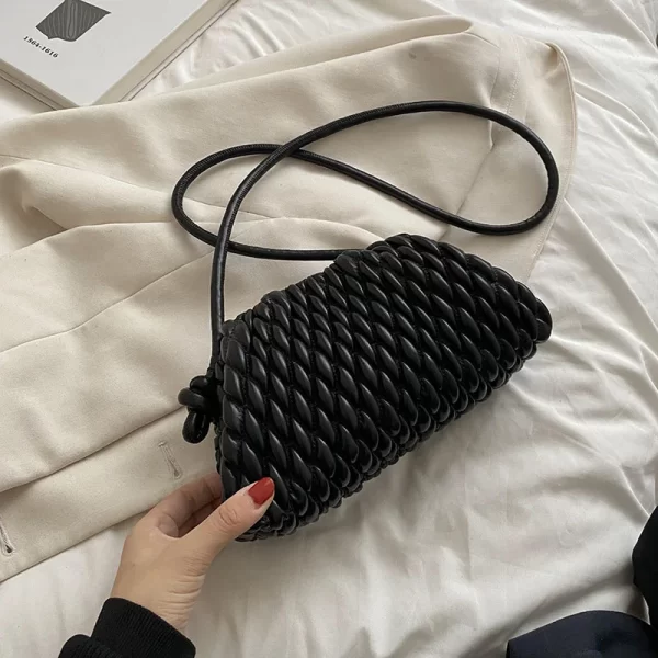 Bolsa feminina de ombro tiracolo plissada, versátil, Hobos vintage simples, novas, de nuvem, moda casual. - Image 8