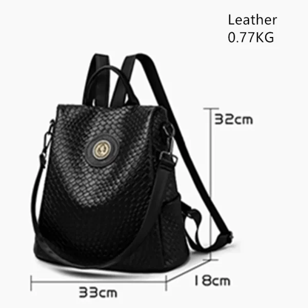 Mochila feminina, de couro, de luxo,  monocromáticas de alta qualidade, marca, escolares, moda, de viagem. - Image 4