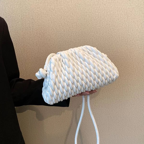 Bolsa feminina de ombro tiracolo plissada, versátil, Hobos vintage simples, novas, de nuvem, moda casual. - Image 2