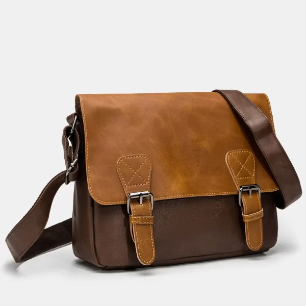 Bolsa masculina, de couro PU, Mensageiro, Multifuncional, Vintage, Sling Shoulder Bags, Designer Handbag,  de Luxo. - Image 3