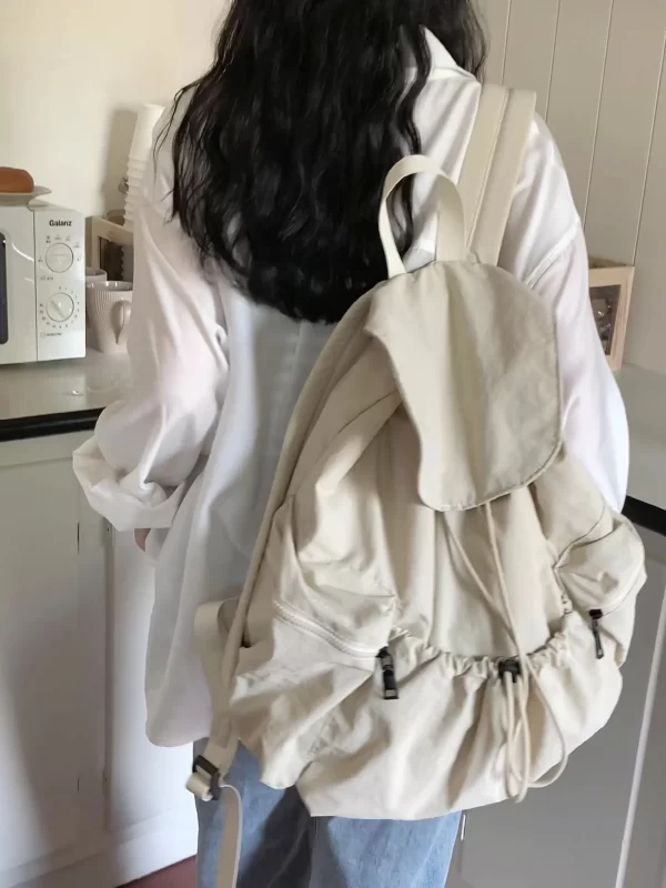 Mochila feminina,  de ombro em náilon, grande capacidade, escolar casual, luxo designer, cor sólida, moda, nova