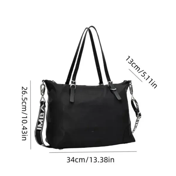 Bolsa feminina de ombro, crossbody, de nylon,  elegante, simples, de alta capacidade, direção com zíper, aleatória. - Image 6