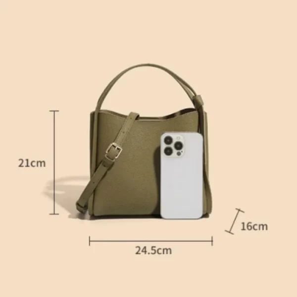 Bolsa feminina, AIGO, de Balde, de Couro Monocromático, Sacos de mensageiro de grande capacidade, de ombro, Clássicas. - Image 6