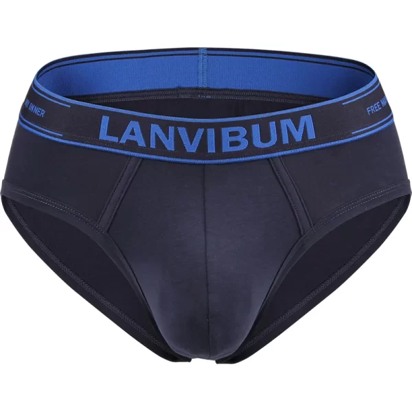 Cueca masculina,Lanvibum, de verão, tecido algodão, u convexo saco confortável respirável cor sólida simples meados cintura, interior. - Image 12