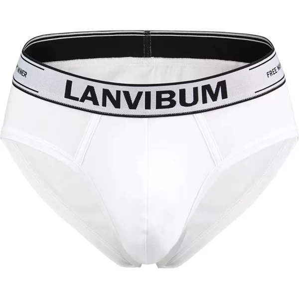 Cueca masculina,Lanvibum, de verão, tecido algodão, u convexo saco confortável respirável cor sólida simples meados cintura, interior. - Image 9