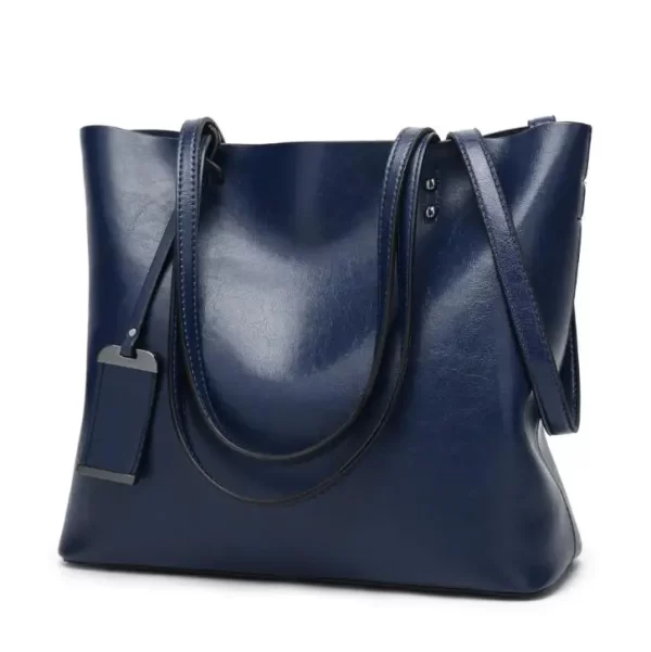 Bolsa feminina de couro encerado, simples de alça dupla, sacos de ombro para compras, multiuso. - Image 14
