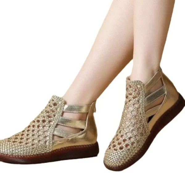 Sandália feminina de plataforma de dedo redondo, sandálias recortadas, versão coreana de sapatos femininos, confortáveis, na moda, verão - Image 5