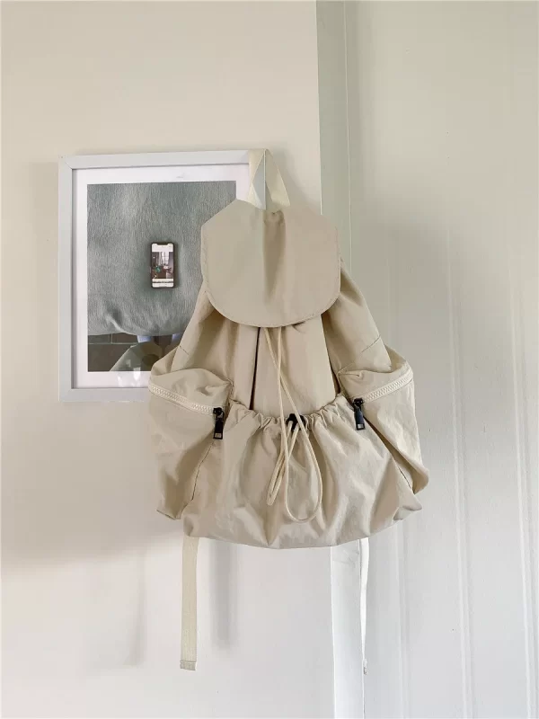 Mochila feminina,  de ombro em náilon, grande capacidade, escolar casual, luxo designer, cor sólida, moda, nova - Image 6