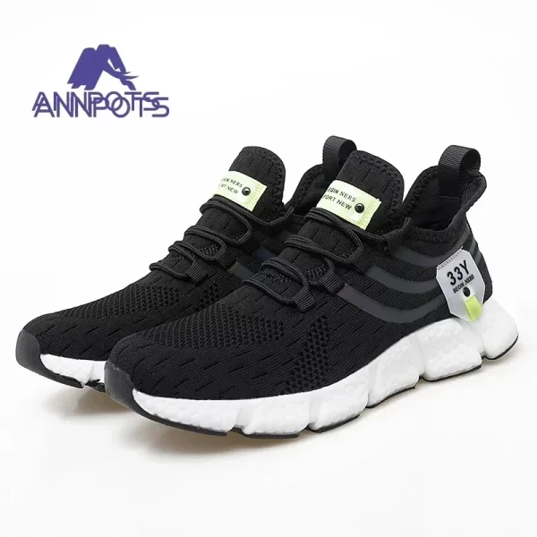 Tênis unissex de corrida respirável, branco casual, leve, antiderrapante, clássico, esportivo, casal, de malha. - Image 24