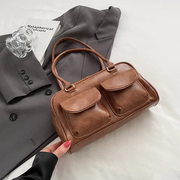 Bolsa feminina, de ombro com bolsos duplo, LEFTSIDE, bolsa axilas, bolsas, nova moda, tendência, designer. - Image 8