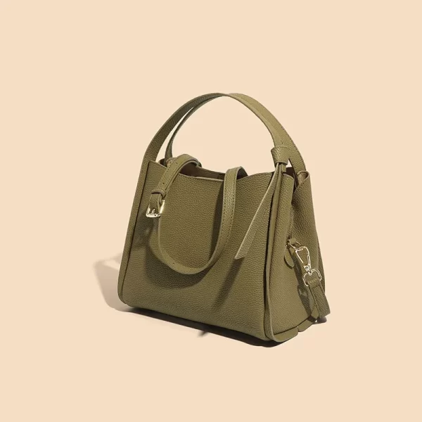 Bolsa feminina, AIGO, de Balde, de Couro Monocromático, Sacos de mensageiro de grande capacidade, de ombro, Clássicas. - Image 2