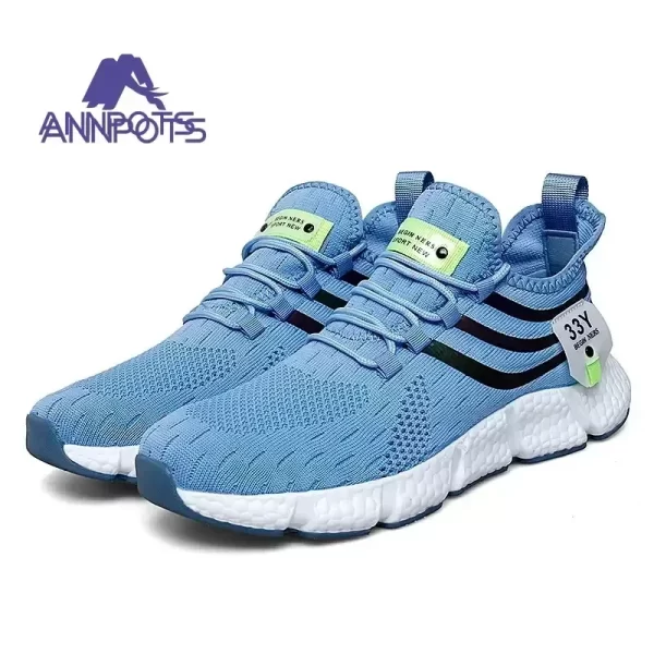Tênis unissex de corrida respirável, branco casual, leve, antiderrapante, clássico, esportivo, casal, de malha. - Image 25