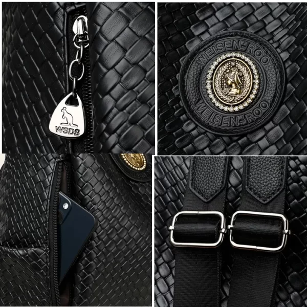 Mochila feminina, de couro, de luxo,  monocromáticas de alta qualidade, marca, escolares, moda, de viagem. - Image 5