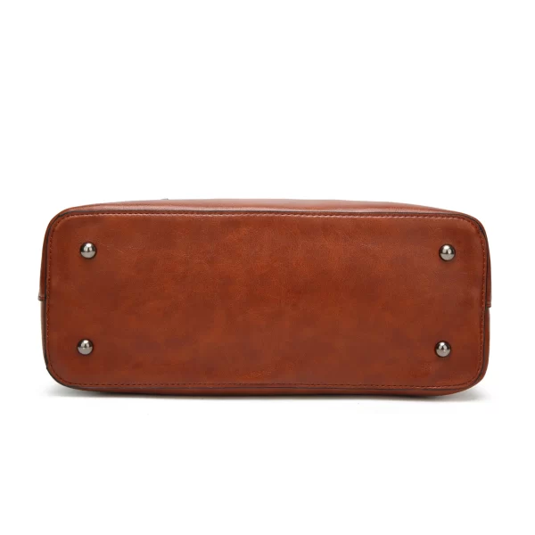 Bolsa feminina de couro encerado, simples de alça dupla, sacos de ombro para compras, multiuso. - Image 4