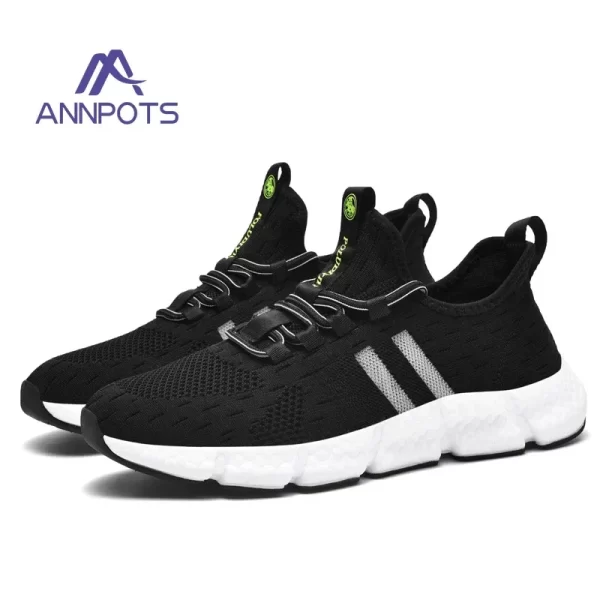 Tênis unissex de corrida respirável, branco casual, leve, antiderrapante, clássico, esportivo, casal, de malha. - Image 27