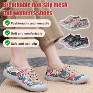 Sapatos feminino casuais de boca rasa, fino respirável, dedo apontado antiderrapante, sapatos simples.