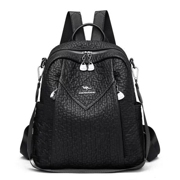 Mochila feminina de Grande Capacidade, de Ombro, de Viagem, Peito, PU, Moda.