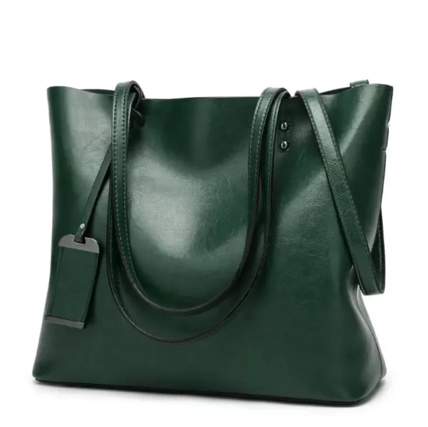 Bolsa feminina de couro encerado, simples de alça dupla, sacos de ombro para compras, multiuso. - Image 12