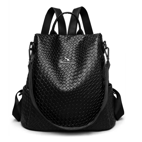 Mochila feminina, de couro, de luxo,  monocromáticas de alta qualidade, marca, escolares, moda, de viagem. - Image 8