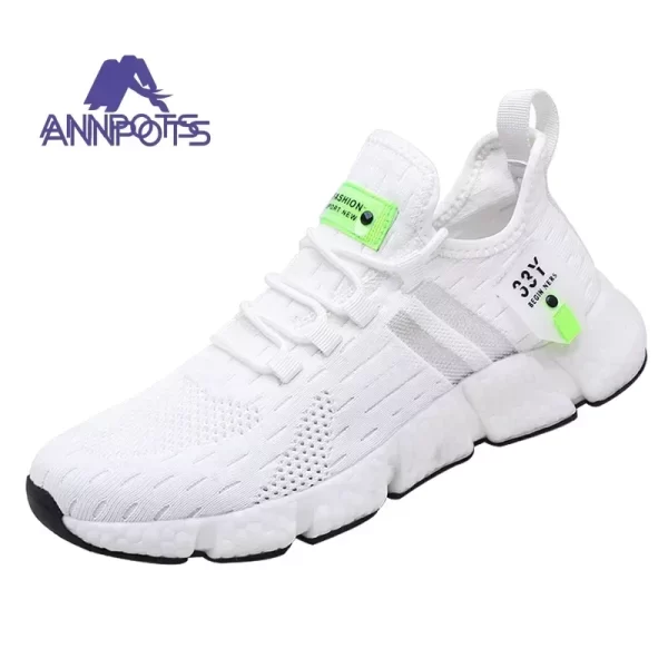 Tênis unissex de corrida respirável, branco casual, leve, antiderrapante, clássico, esportivo, casal, de malha. - Image 20