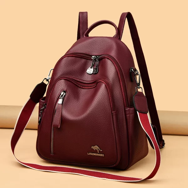 Mochila alta capacidade, feminina, escolares, de viagem, de ombro portátil, moda luxo, primavera e verão, 2024PU - Image 2