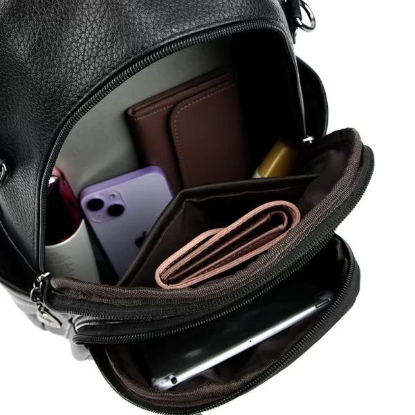 Mochila alta capacidade, feminina, escolares, de viagem, de ombro portátil, moda luxo, primavera e verão, 2024PU - Image 6