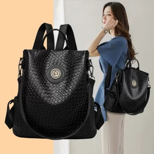 Mochila feminina, de couro, de luxo,  monocromáticas de alta qualidade, marca, escolares, moda, de viagem.