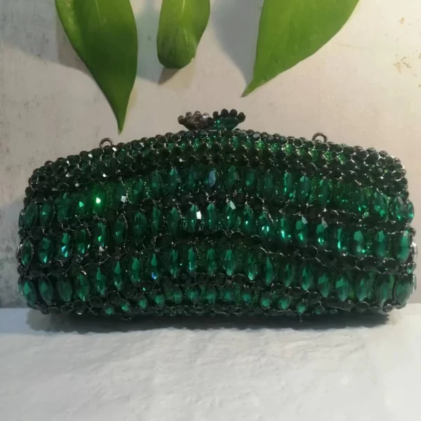 Bolsa feminina, Xiyuan, preto/prata cor cristal, de festa, casamento, pedra bolsa de noite, nupcial minaudiere. - Image 6