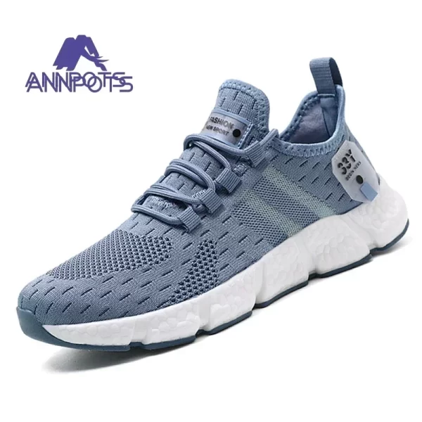 Tênis unissex de corrida respirável, branco casual, leve, antiderrapante, clássico, esportivo, casal, de malha. - Image 22