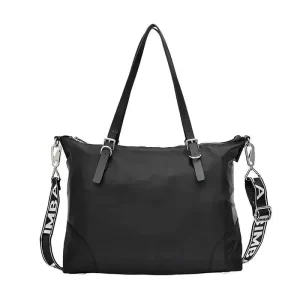 Bolsa feminina de ombro, crossbody, de nylon,  elegante, simples, de alta capacidade, direção com zíper, aleatória.
