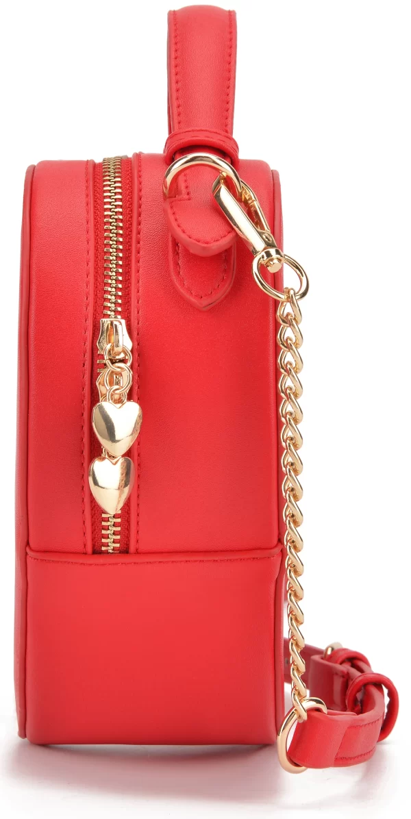 Bolsa feminina, Crossbody, em Forma de Coração, Bolsa de Amor, Zip Around Shoulder Bag, Bolsa de Cor Sólida. - Image 2