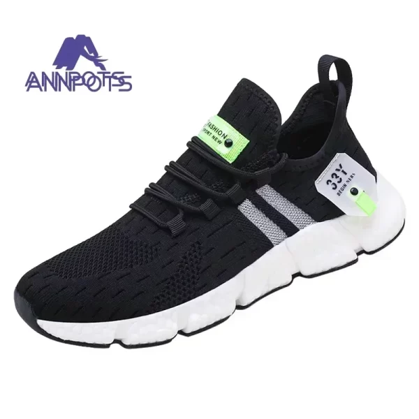 Tênis unissex de corrida respirável, branco casual, leve, antiderrapante, clássico, esportivo, casal, de malha. - Image 21