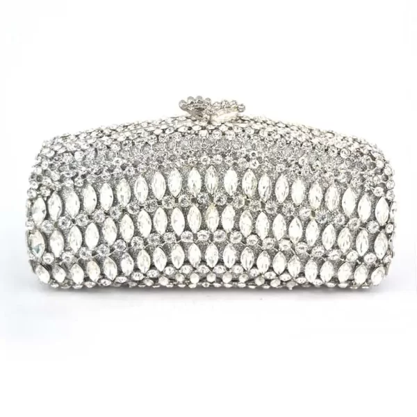 Bolsa feminina, Xiyuan, preto/prata cor cristal, de festa, casamento, pedra bolsa de noite, nupcial minaudiere. - Image 16