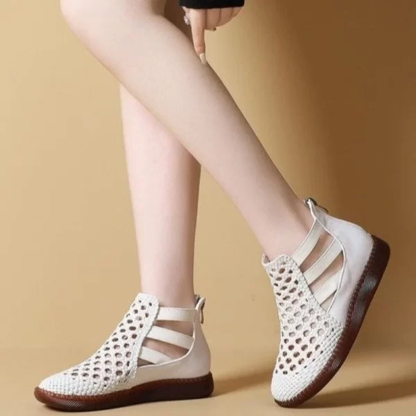 Sandália feminina de plataforma de dedo redondo, sandálias recortadas, versão coreana de sapatos femininos, confortáveis, na moda, verão - Image 2