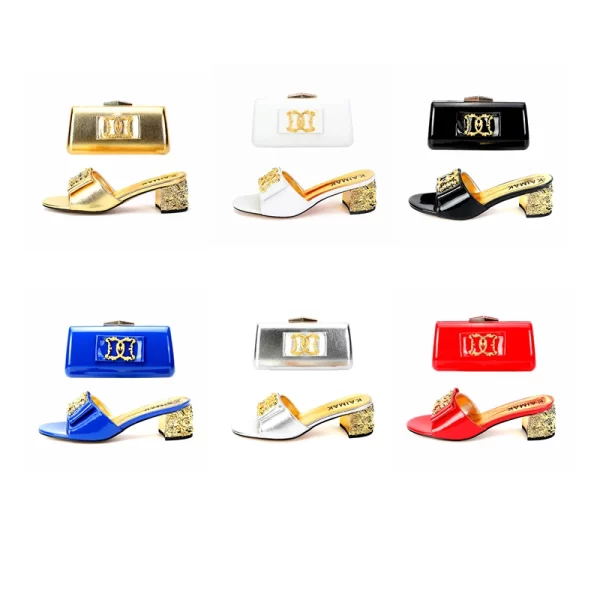Sapato feminino italiano Alta Qualidade, Moda Chinelos Verão, Salto Alto Tamanho 35 Para Tamanho 43, de Casamento Branco Azul Vermelho Prata Ouro Preto. - Image 2