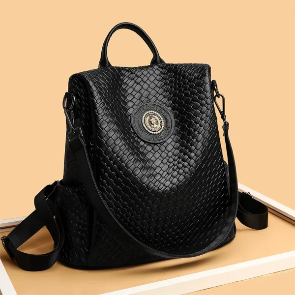 Mochila feminina, de couro, de luxo,  monocromáticas de alta qualidade, marca, escolares, moda, de viagem. - Image 3