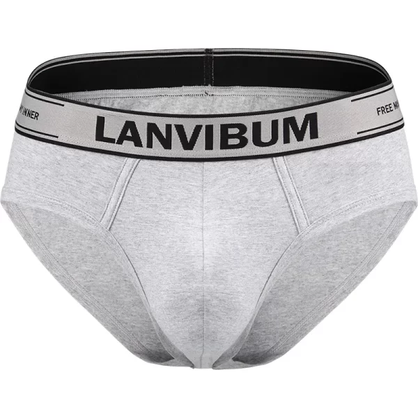 Cueca masculina,Lanvibum, de verão, tecido algodão, u convexo saco confortável respirável cor sólida simples meados cintura, interior. - Image 8