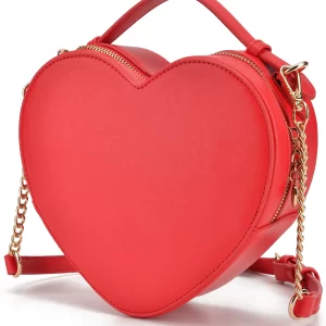 Bolsa feminina, Crossbody, em Forma de Coração, Bolsa de Amor, Zip Around Shoulder Bag, Bolsa de Cor Sólida.