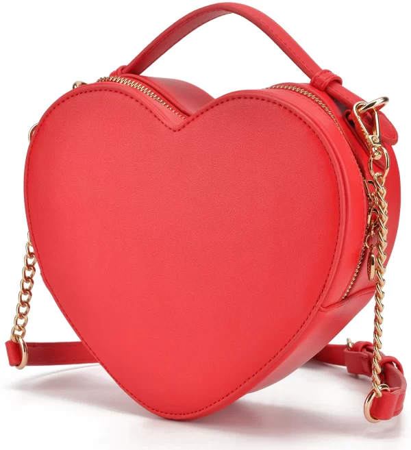 Bolsa feminina, Crossbody, em Forma de Coração, Bolsa de Amor, Zip Around Shoulder Bag, Bolsa de Cor Sólida.
